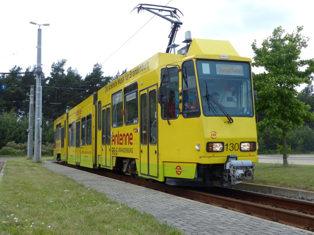 Wagen 130 der Cottbusser Straenbahn am 15.6.2013 im Betriebshof Schmellwitz.
