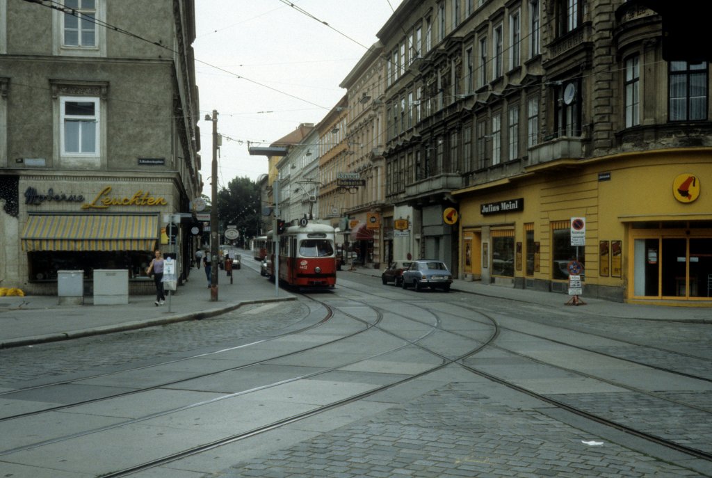 Wien WVB SL O (E 4412) Radetzkystrasse / Radetzkyplatz im Juli 1992. 