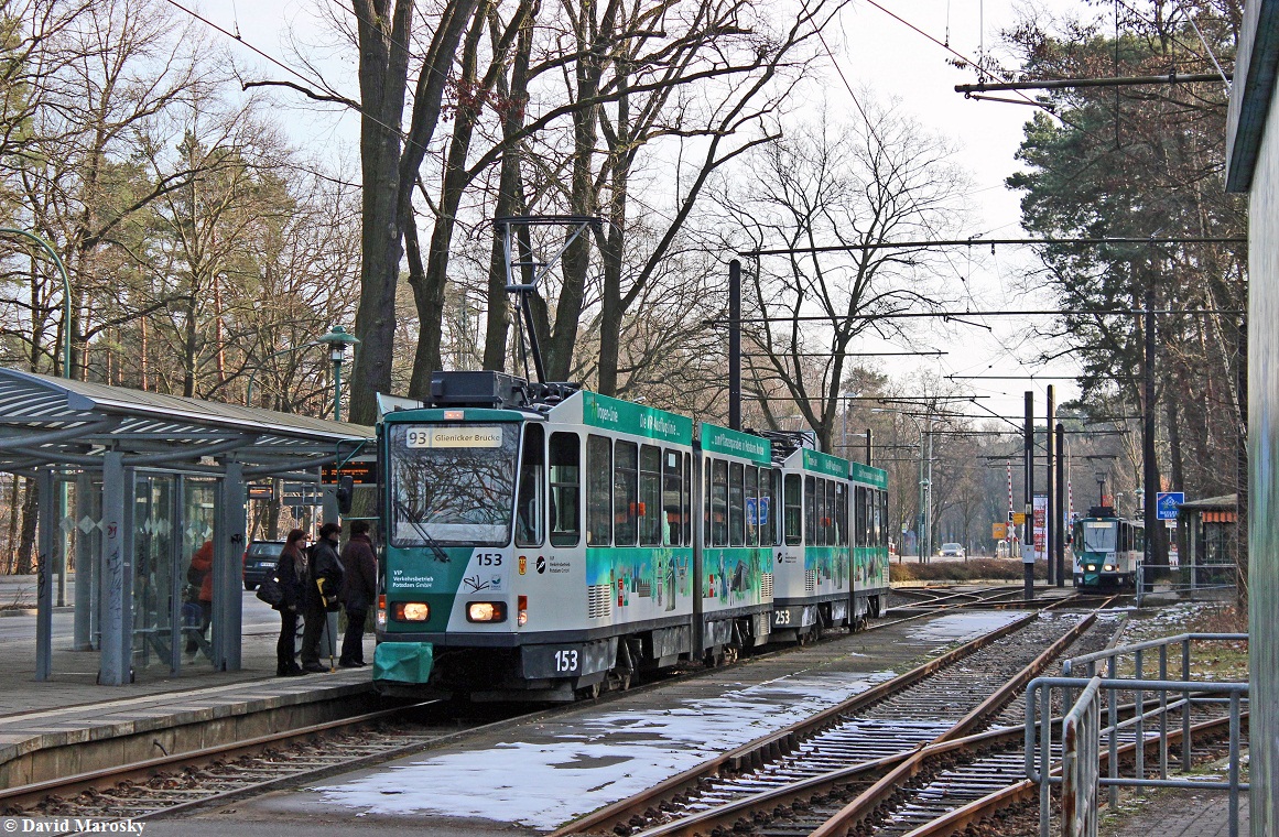 05.02.2014 eine Tatra KT4D der ViP in Potsdam, Rehbrücke.