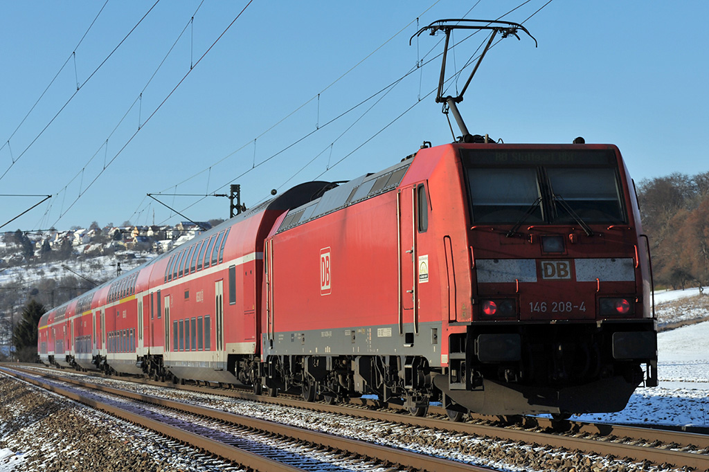 06.01.2017 Streckenabschnitt Uhingen 146 208-4