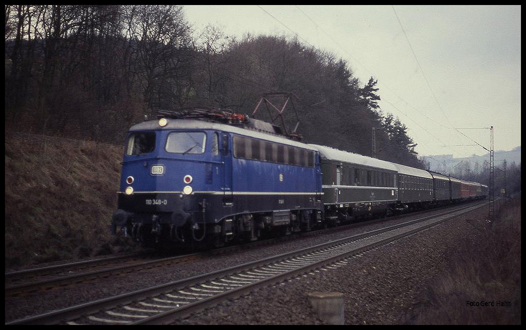 110348 kam am 29.3.1991 mit einem Sonderzug aus Frankfurt auch nach Bebra, wo sie mit dem Zug aber in Richtung Eisenach abbog.
