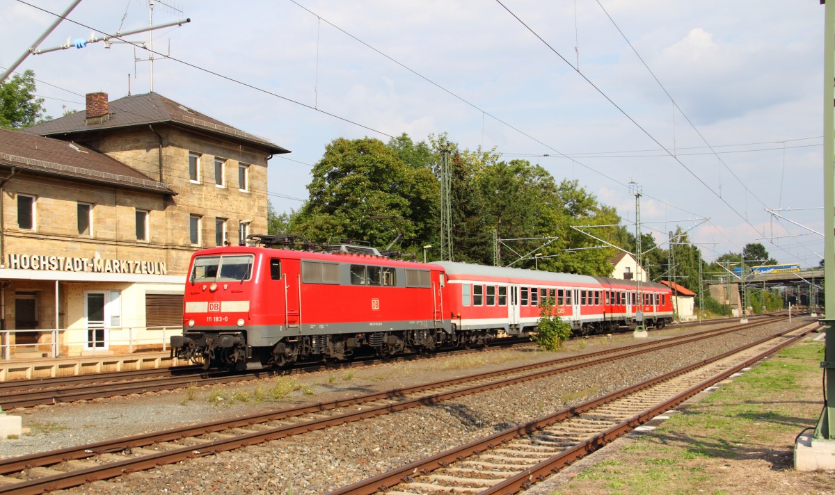 111 183-0 DB in Hochstadt/ Marktzeuln am 29.08.2013.