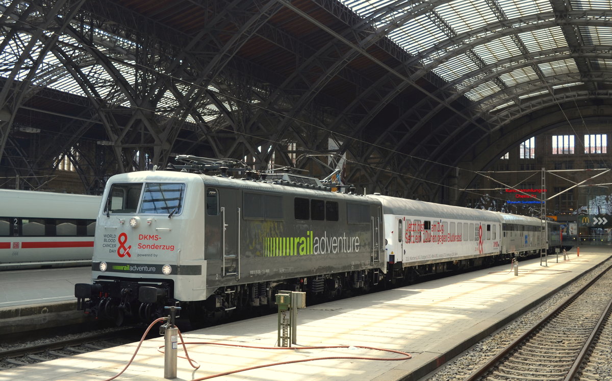 111 210-1 Rail Adventure mit dem DKMS Sonderzug in Leipzig Hbf 26.05.2018