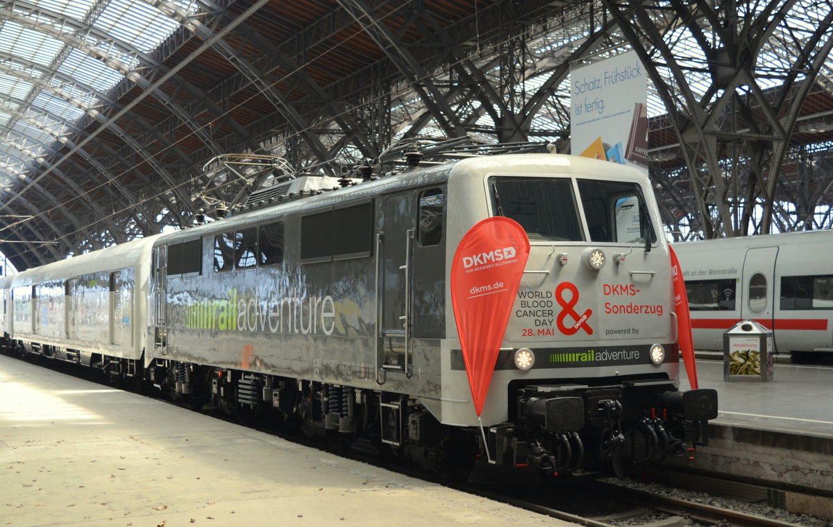 111 222-6 Rail Adventure mit dem DKMS Sonderzug in Leipzig Hbf 26.05.2018