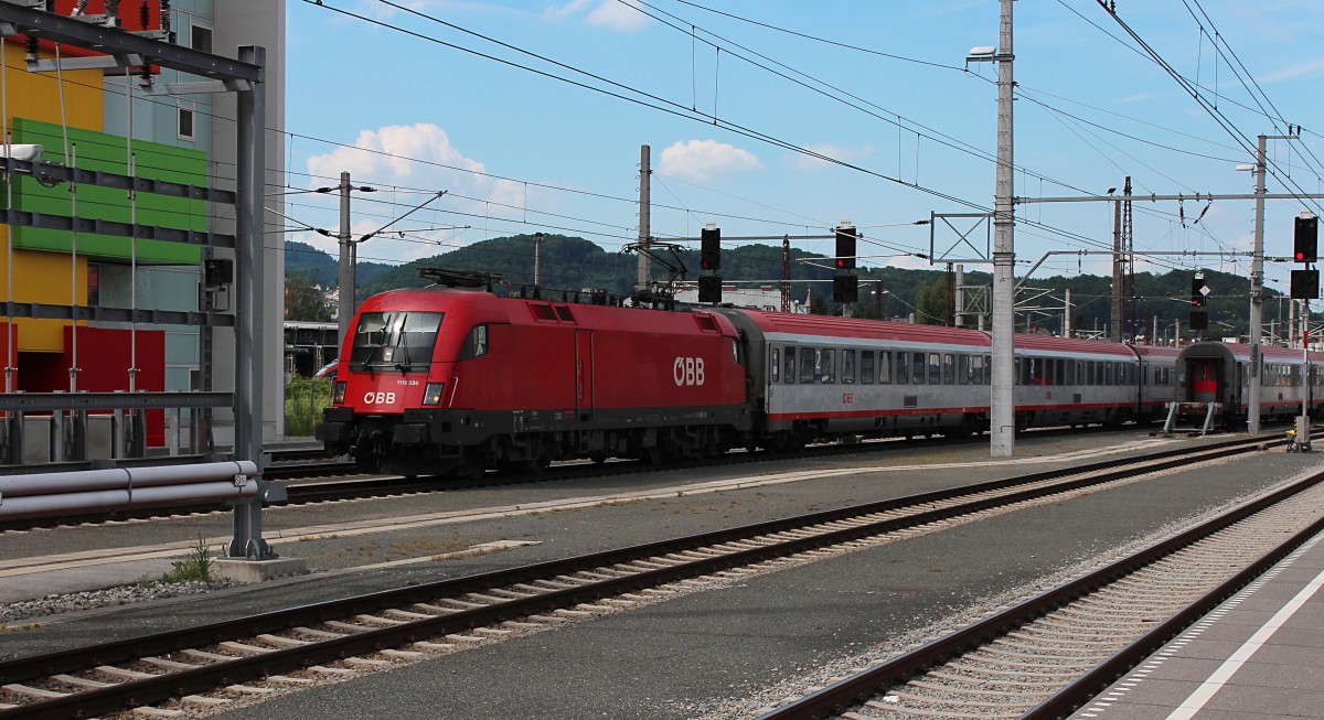 1116 036-5 fährt am 26.06.2016 mit dem IC 644 (Wien Westbahnhof - Salzburg Hbf) in den Zielbahnhof ein.