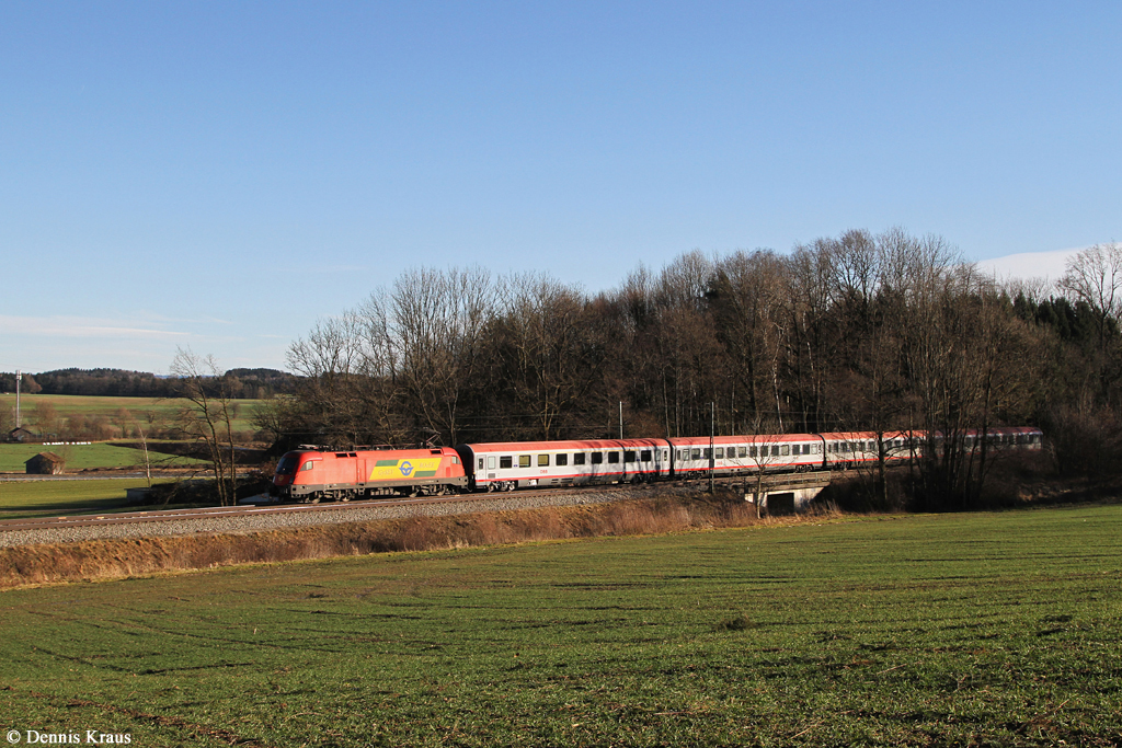 1116 065 mit IC 1286 am 10.01.2015 bei Aßling.