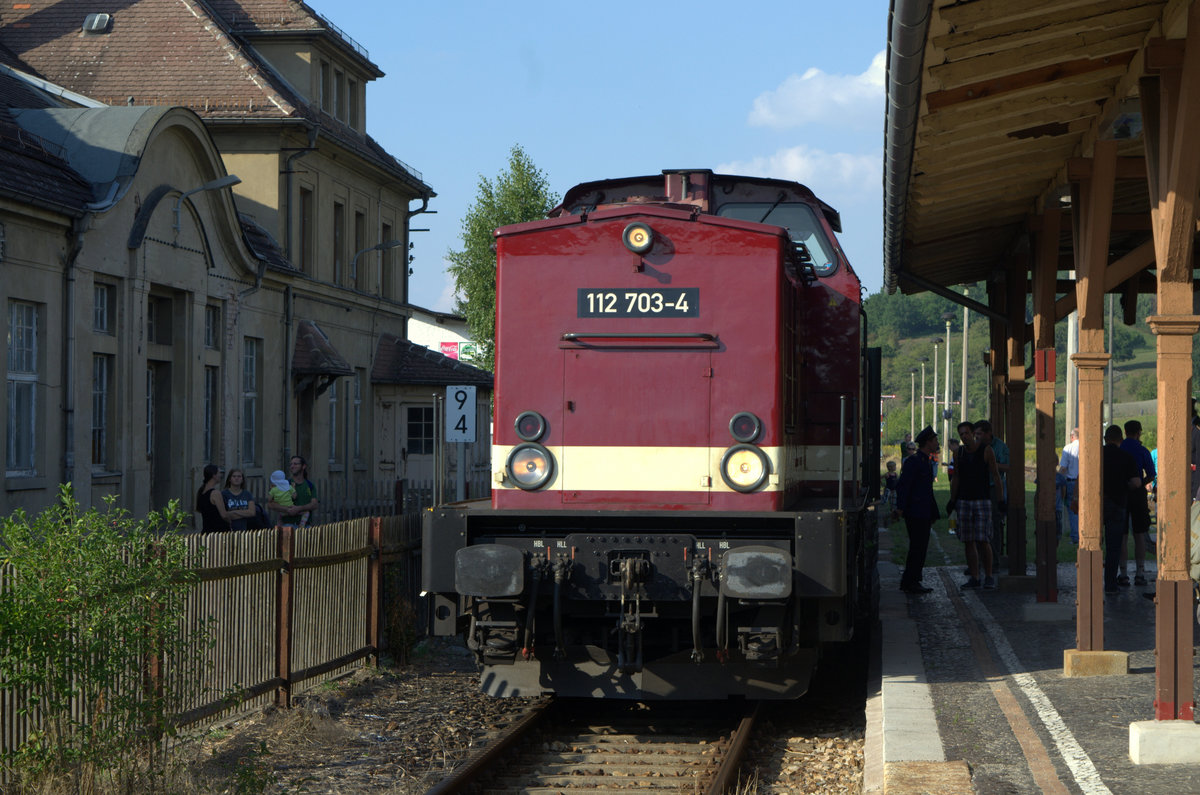112 703-4 / 203 230-8 MTEG in Wünschendorf (Elster)  Sonderzug Gera - Wünschendorf  zu den Geraer Eisenbahnwelten e.V.  Verkehrshistorische Tage  10.09.2016