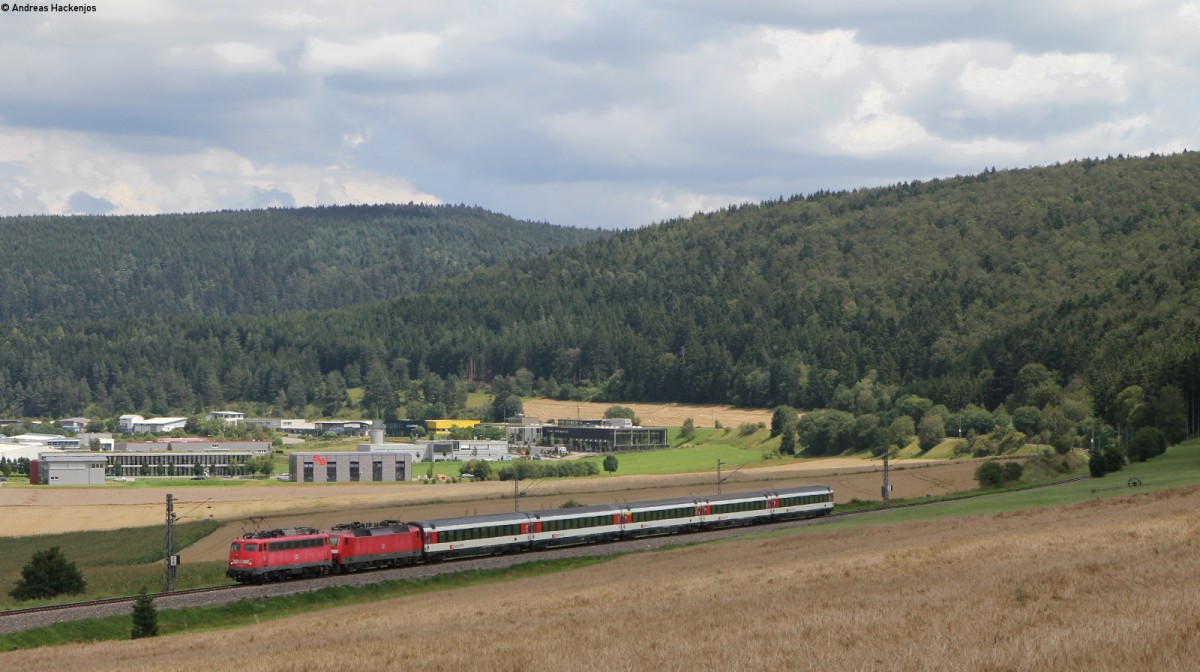 115 383-2 und 120 122-7 mit dem IC 185 (Stuttgart Hbf-Zürich HB) bei Möhringen 4.8.14
