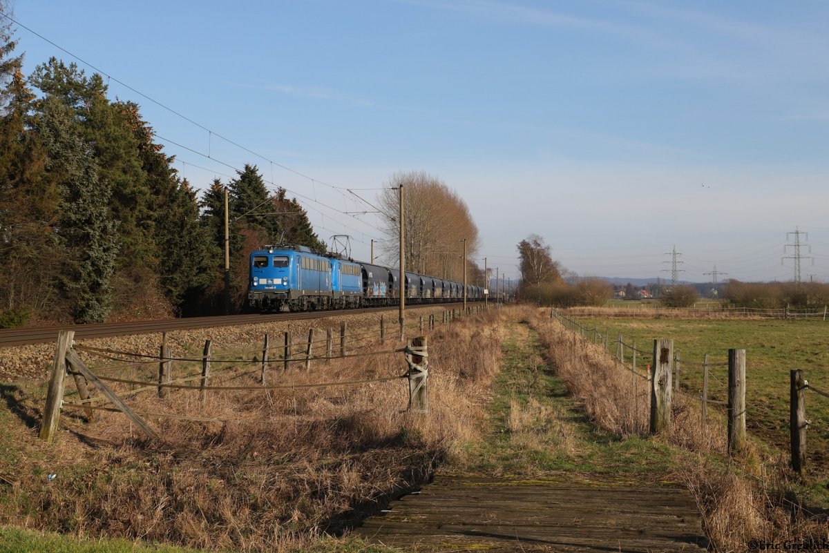 140 046 und 140 050 am 23.02.19 bei Jeggen.