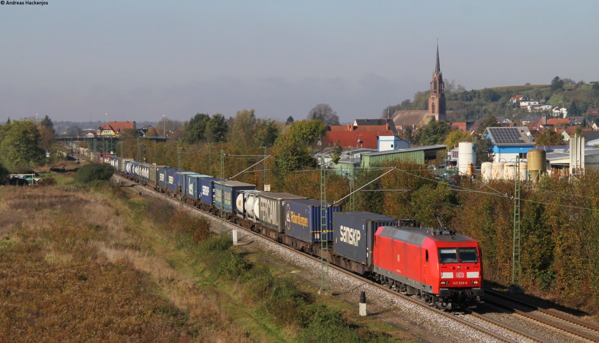 145 038-6 mit einem KV Zug bei Teningen 31.10.13