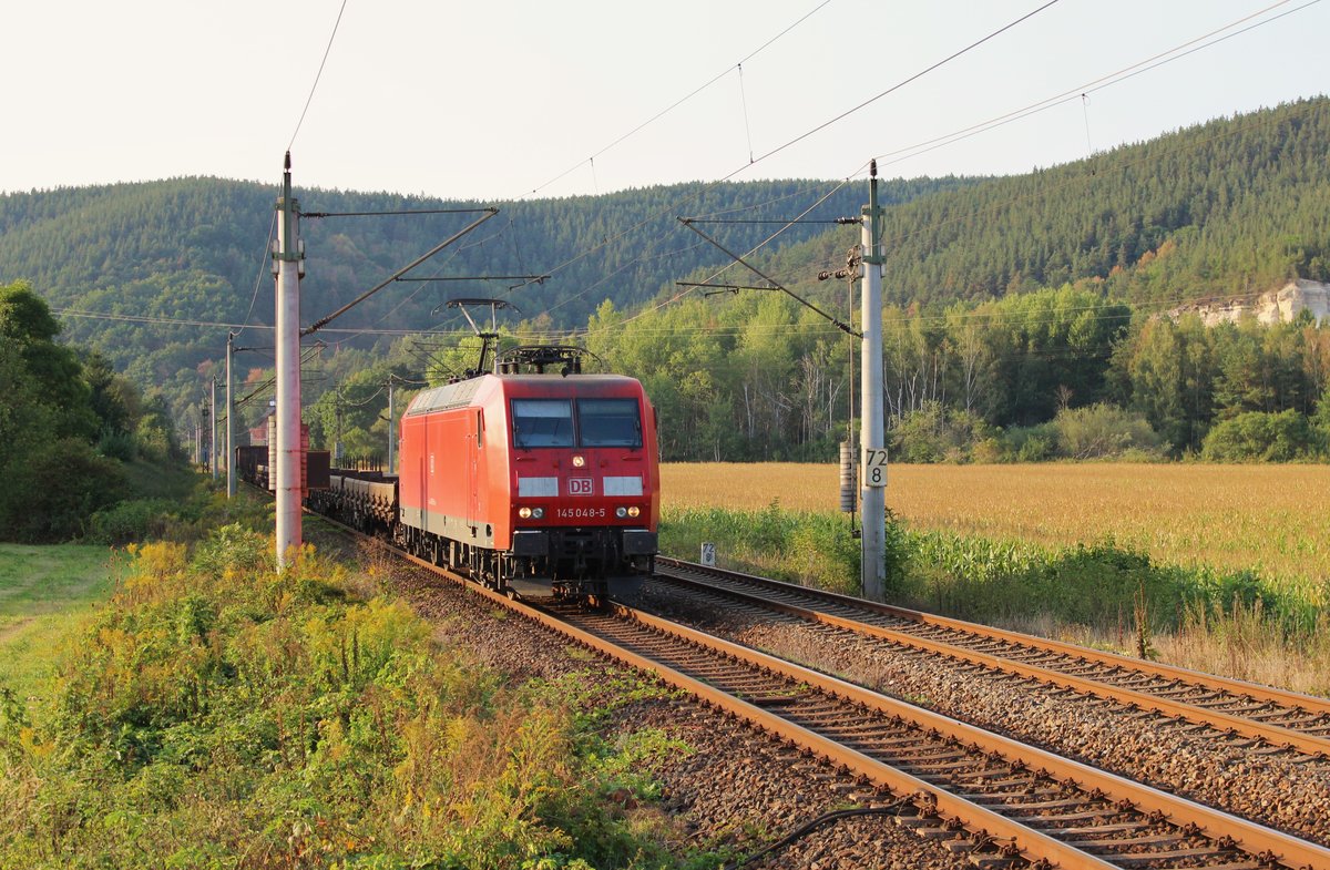 145 048-5 mit EZ 51647 am 09.09.16 in Remschütz.