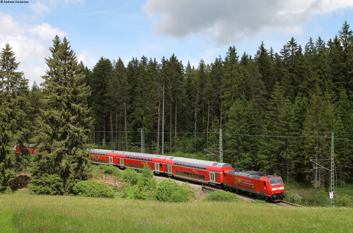 146 112-8 und 218 105-5 auf Testfahrt bei Altglashütten 20.6.16