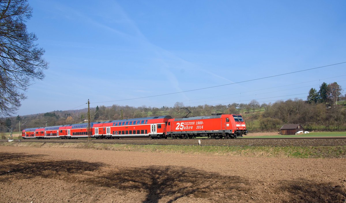 146 221 mit IRE 4613 nach Friedrichshafen.(Ebersbach(Fils)25.3.2018).
