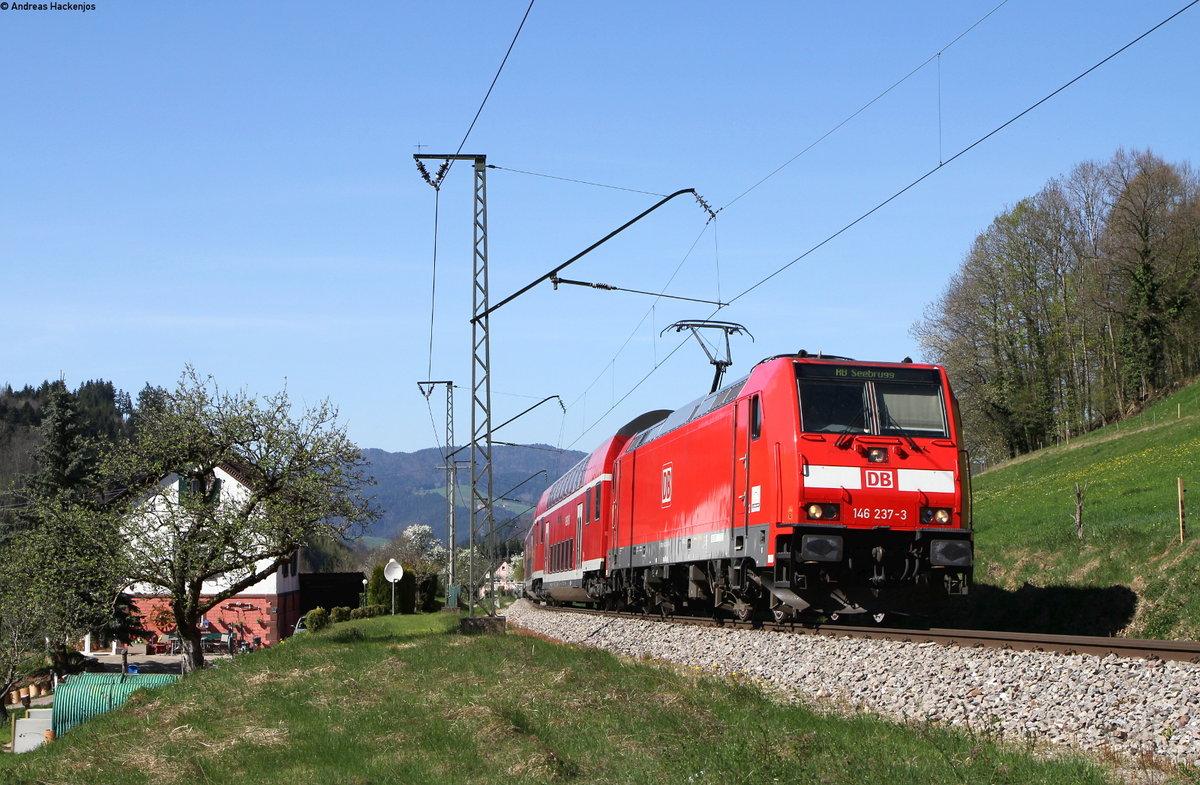 146 237-3  Karlsruhe  mit der RB 17277 (Freiburg(Brsg)Hbf-Seebrugg) bei Falkensteig 7.4.17