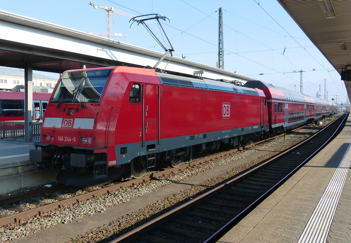 146 244-9 RE nach München via Regensburg. Nürnberg Hbf 20.01.2019