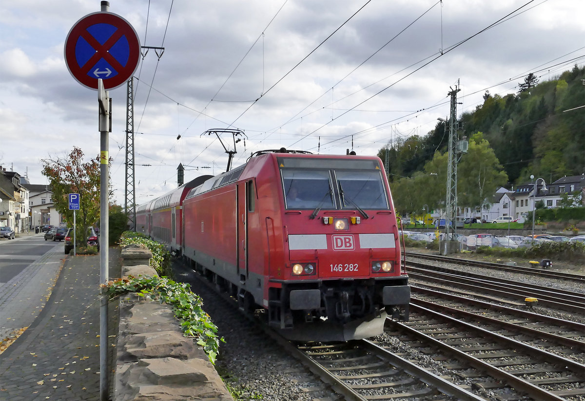 146 282 RB Ausfahrt Bf Remagen in Richtung Bonn - 25.10.2017