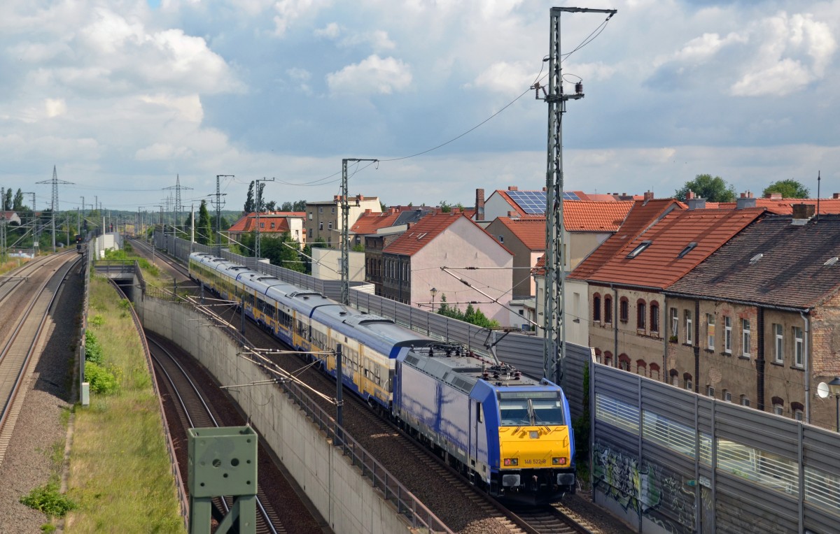 146 522 schob ihren Interconnex aus Leipzig am 22.06.14 durch Bitterfeld seinem Ziel Warnemünde entgegen.