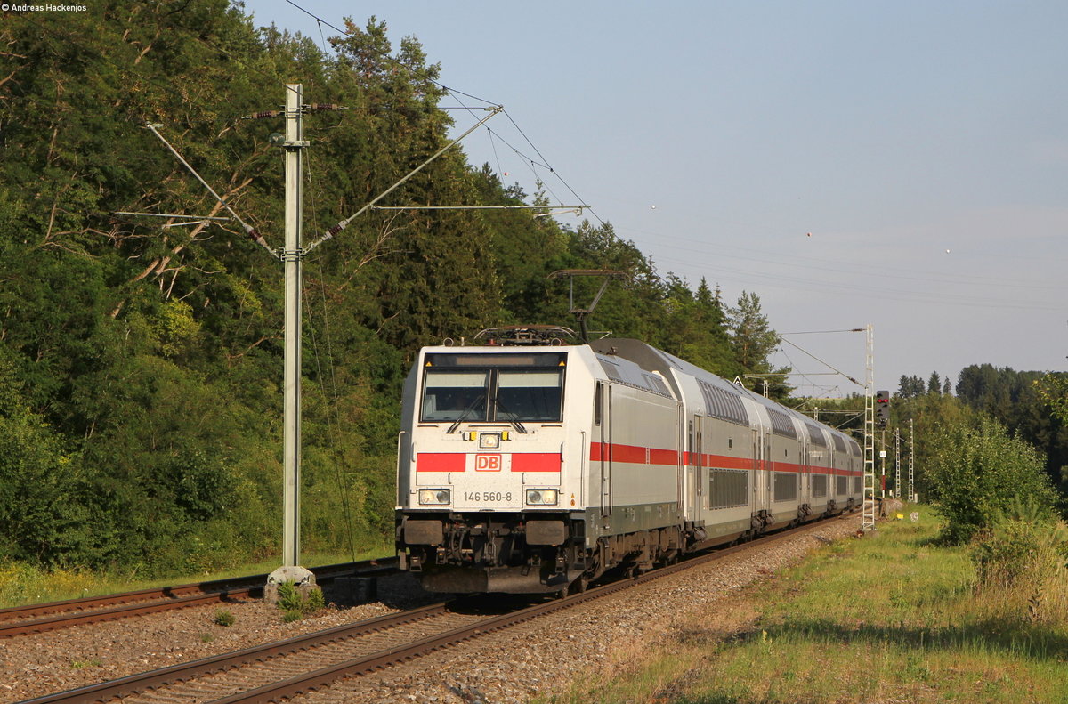 146 560-8 mit dem IC 2382/RE 52382 (Singen(Htw)-Stuttgart Hbf) bei Neufra 2.7.18
