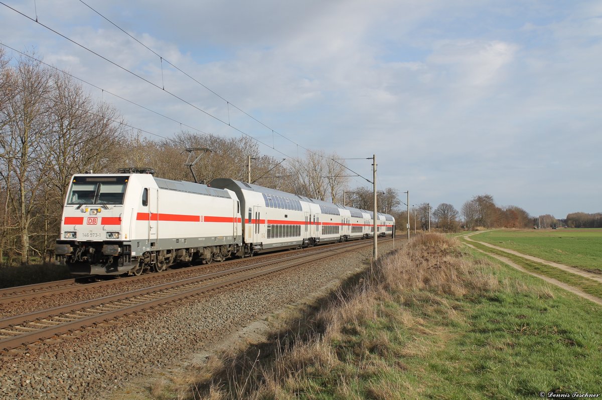 146 573-1 DB mit IC bei Woltorf am 22.03.2017