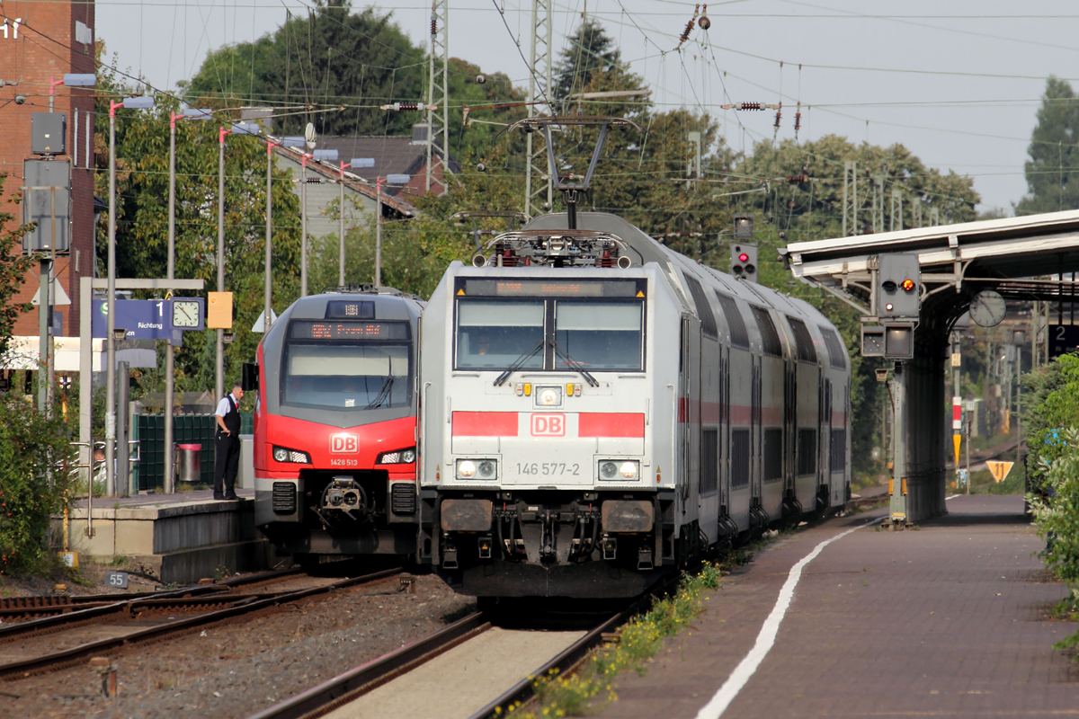 146 577-2 mit IC 2205 nach Koblenz Hbf. durchfährt Haltern am See 22.9.2016
