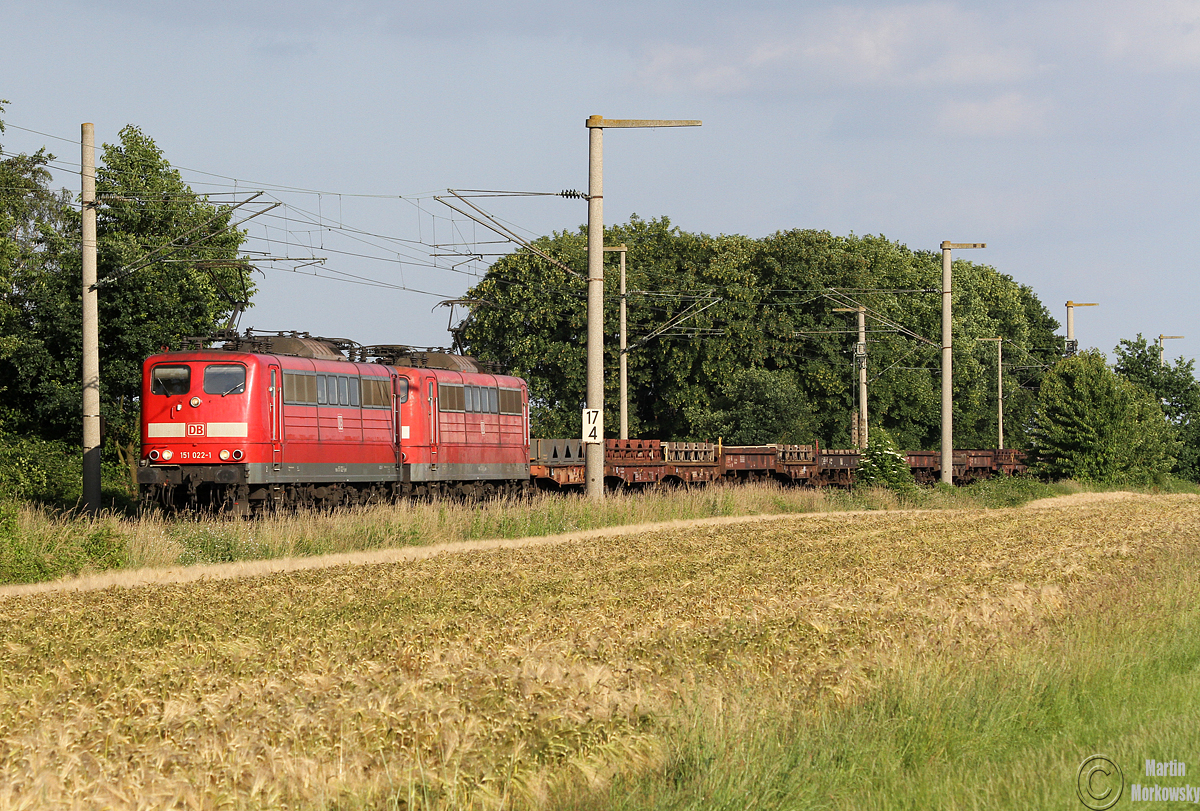 151 022 & 151 168 bei Brühl-Schwadorf am 19.06.2016