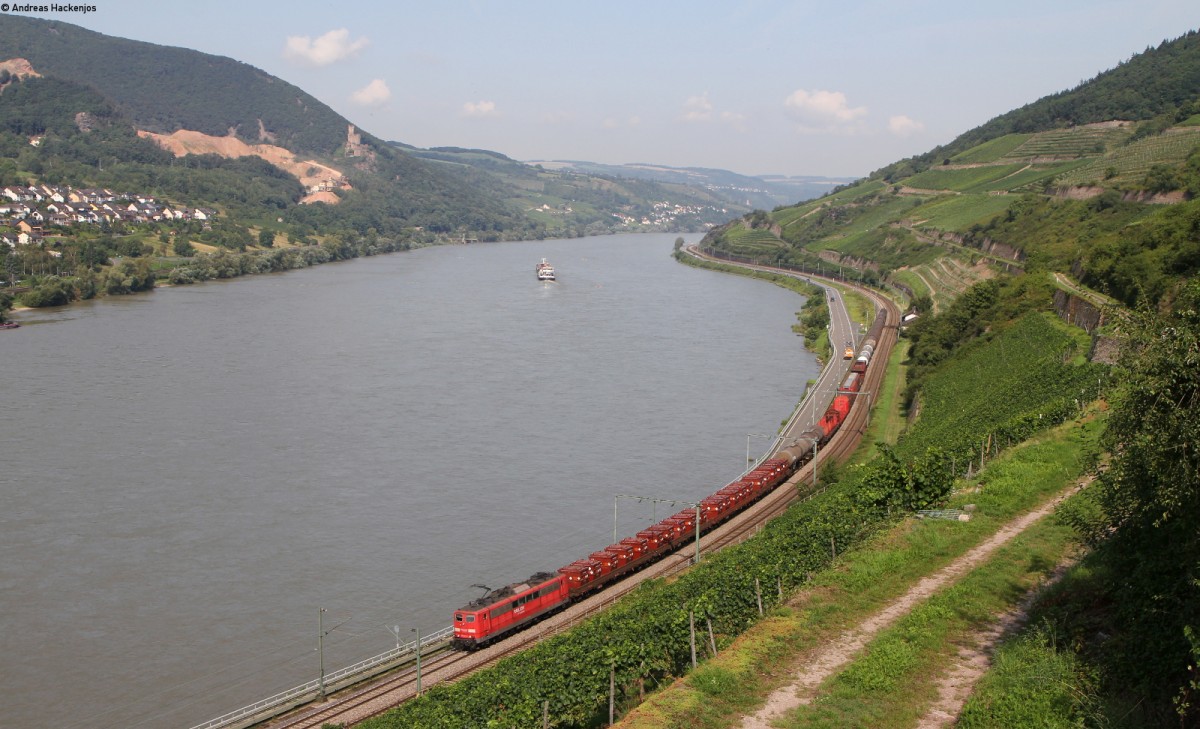 151 037-9 mit einem Mischer bei Assmanshausen 6.8.14