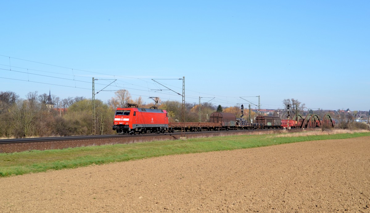 152 071 mit EZ 51593 Seelze Mitte - Kornwestheim Rbf am 13.03.2014 kurz hinter Elze.