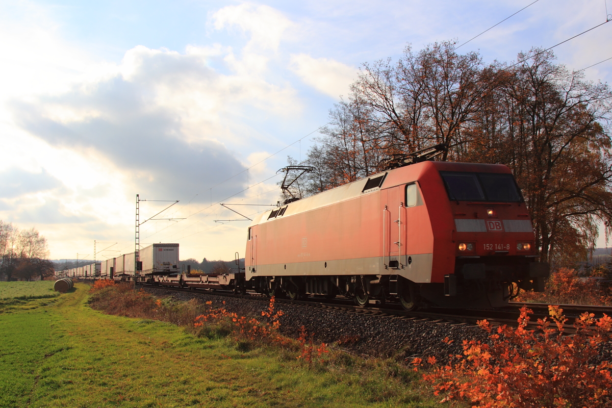 152 141-8 DBSR bei Staffelstein am 23.11.2015.