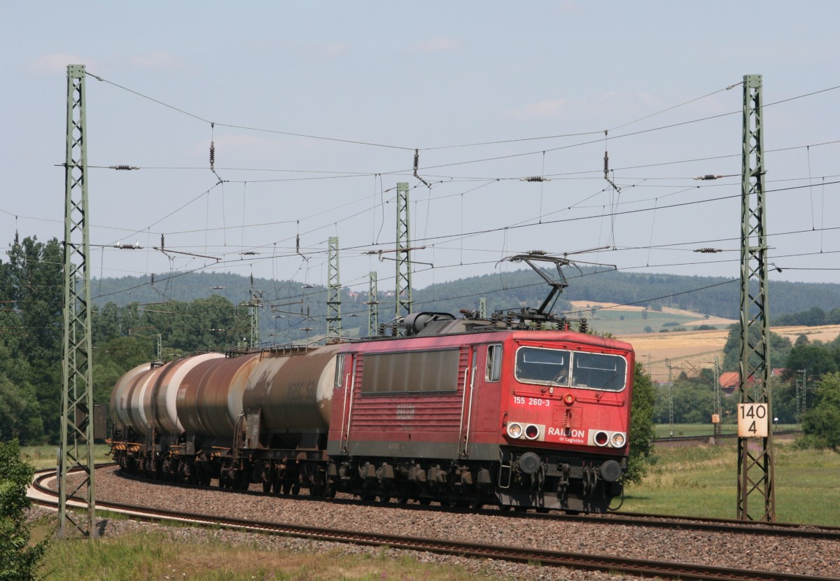 155 260 mit CS 60812 (Heimboldshausen–Neuhof) am 20.07.2010 in Haunetal-Neukirchen