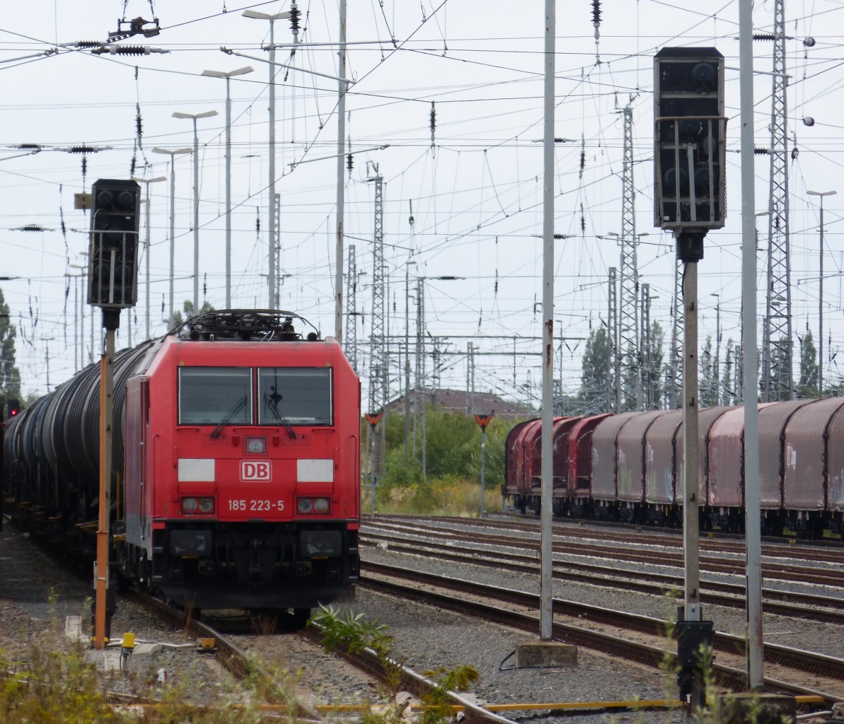 185 223-5 abgebgelt im Bahnhof Nordhausen 01.09.2013