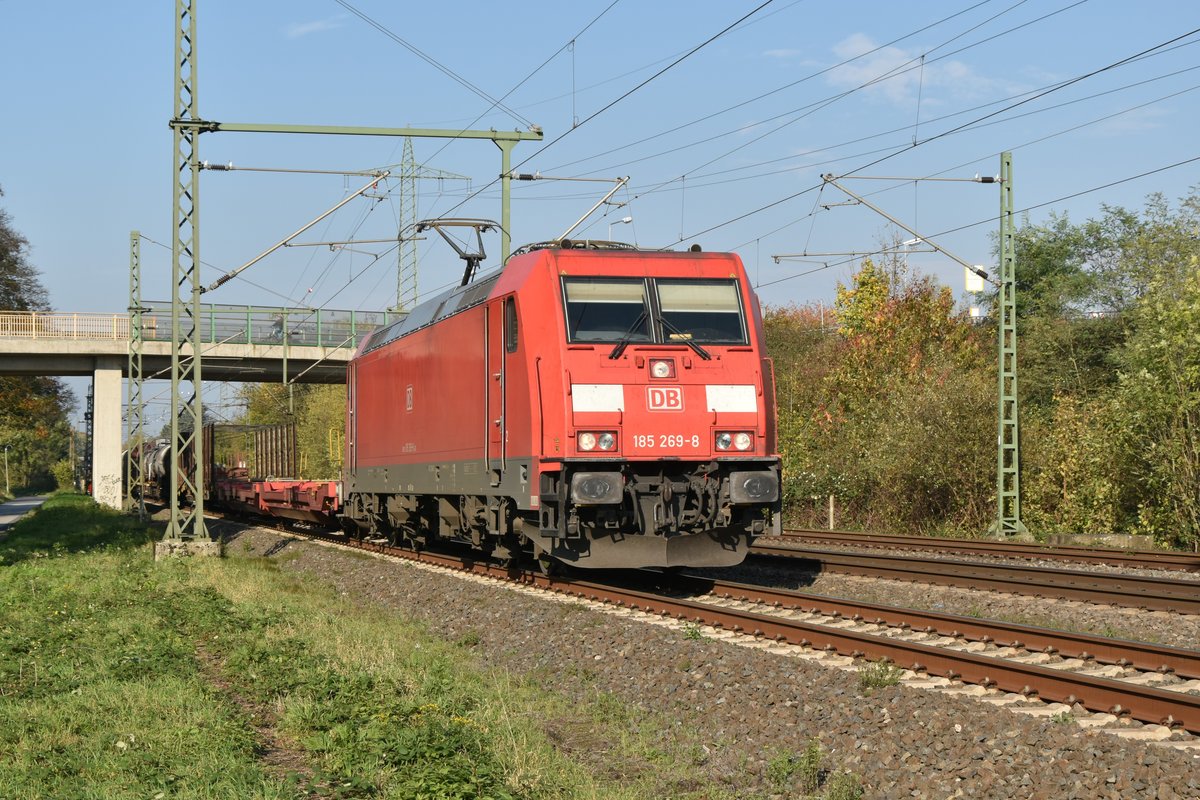 185 269-8 mit einem Mischer am Haken. Lintorf 4.11.2017