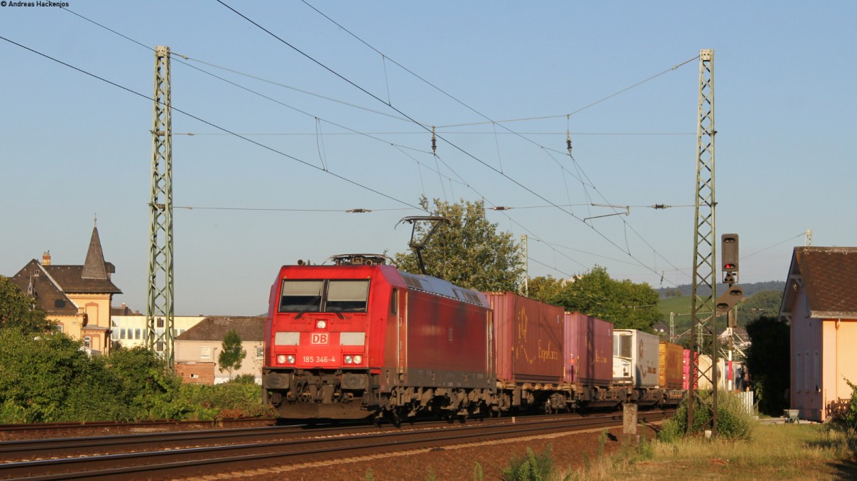 185 346-4 mit einem KV Zug bei Geisenheim 1.8.13