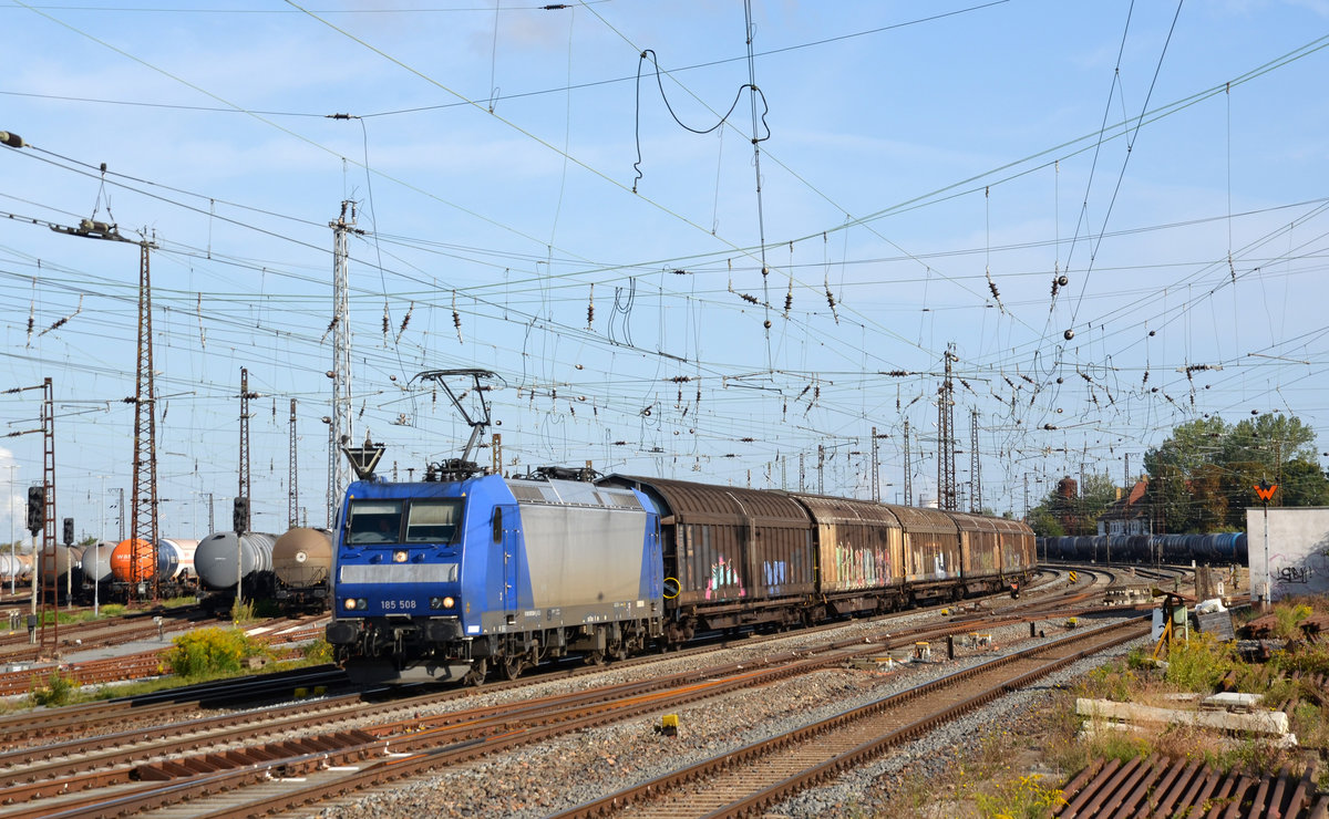 185 508 der CFL führte am 01.09.18 einen Güterzug durch Großkorbetha Richtung Weißenfels.