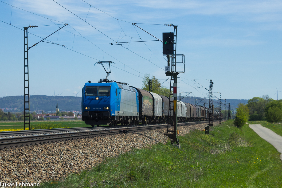 185 530-3 mit einem kurzem Mischer durch Pölling, 6.5.17