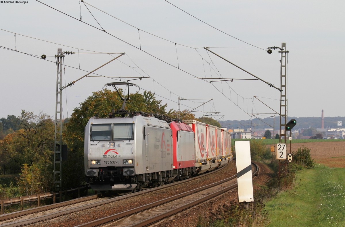 185 537-8 und CFL 4009 mit einem MARS KV Zug bei Ellental 12.10.15