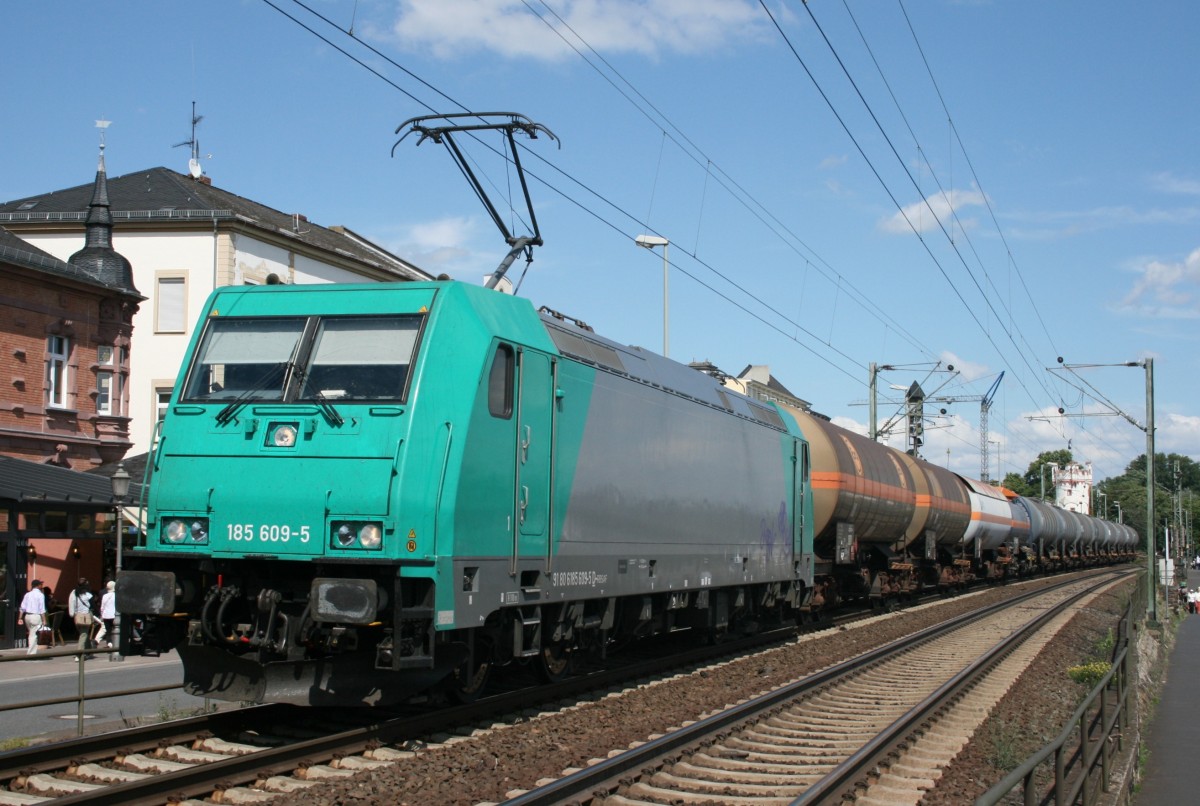 185 609 mit DGS 91197 (Passau Grenze–Kln Eifeltor) am 08.07.2011 in Rdesheim (Rhein)