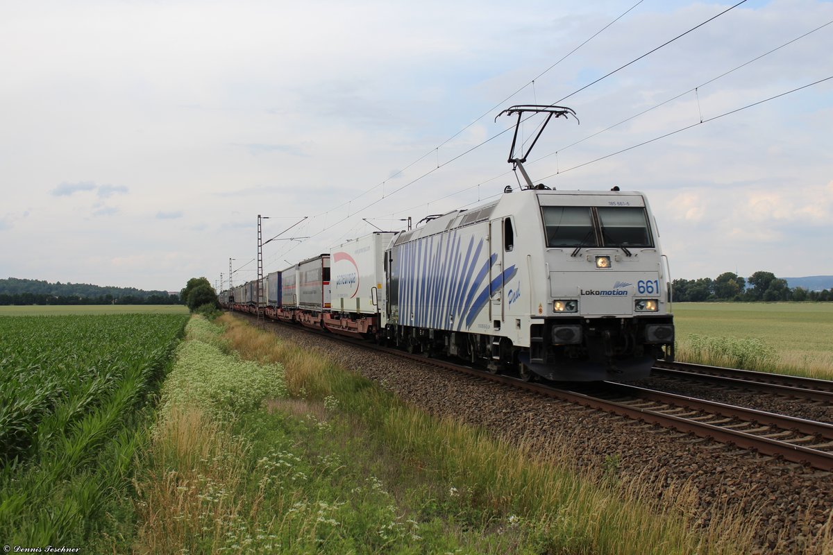 185 661 Lokomotion mit Paneuropa/Terratrans KLV bei Niedernjesa am 17.06.2018