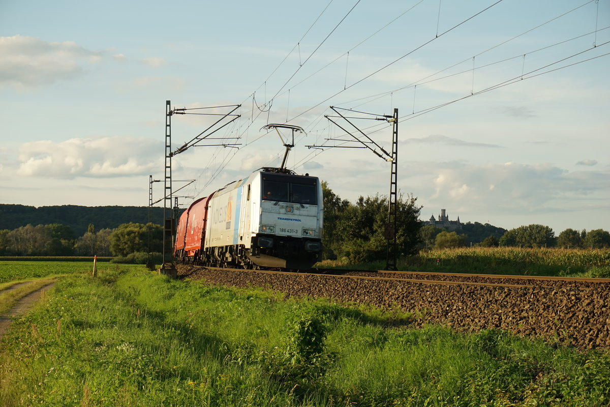 186 431 bei Nordstemmen mit dem NOVELIS-Zug.27.08.2017