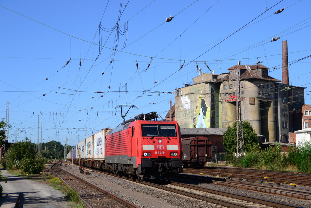 189 015 mit KT 41343 Bremerhaven Speckenbüttel - Melnik am 15.09.2016 in Verden/Aller