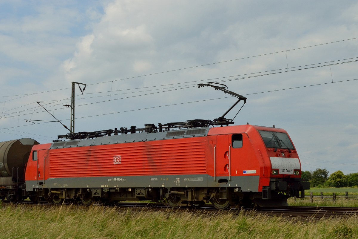189 048-2 am 21.06.2014 in Voerde (Niederrhein).