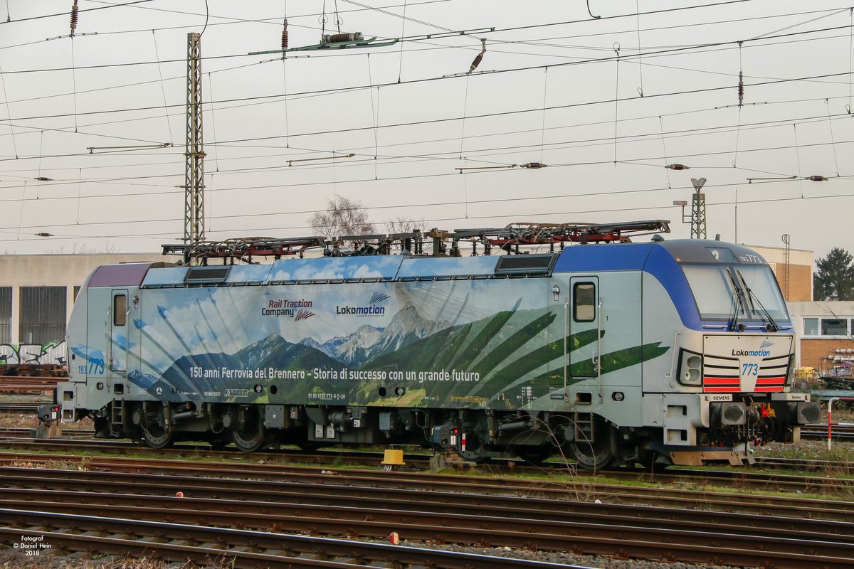 193 773  Lokomotion  in Krefeld Hbf, am 14.01.2018.