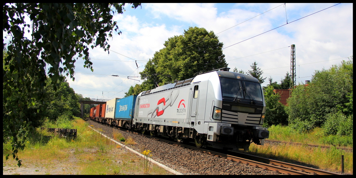 193 806 von TX mit einem Containerzug am 09.07.16 in Kerzell