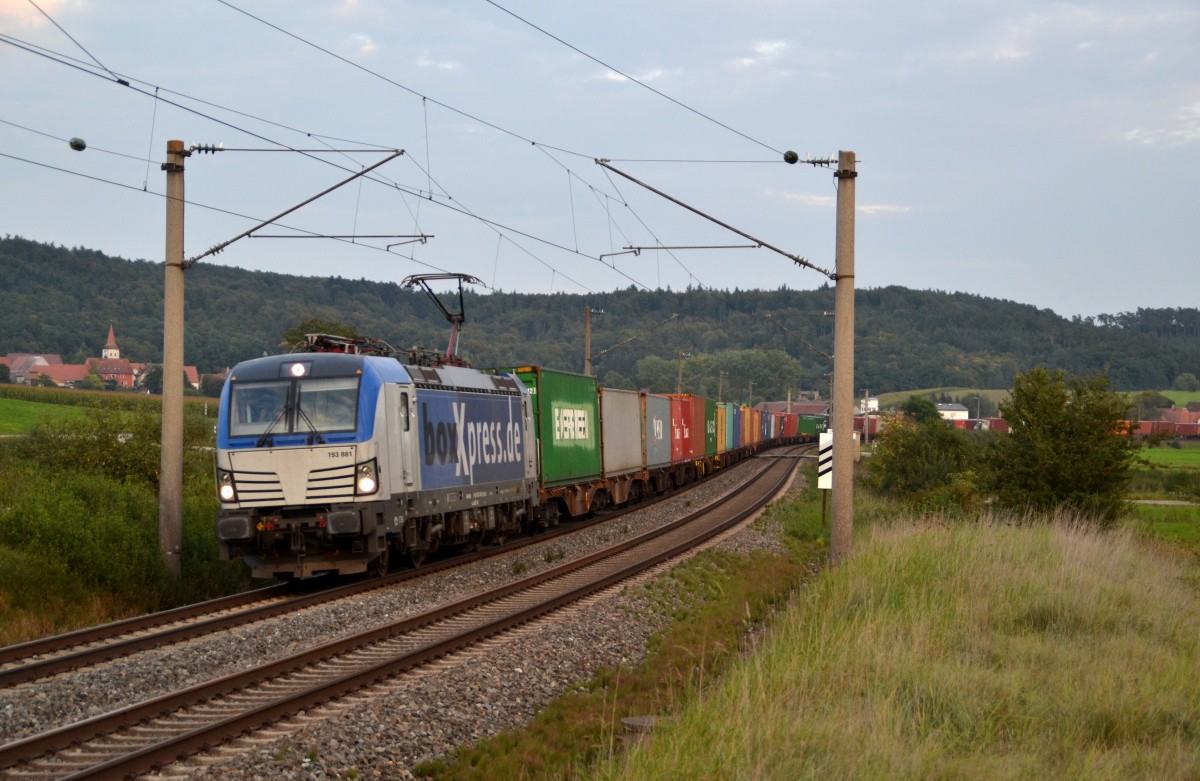 193 881 mit DGS 69304 Beimerstetten - Hamburg Waltershof-Mühlenwerder am 18.09.2014 bei Oberdachstetten