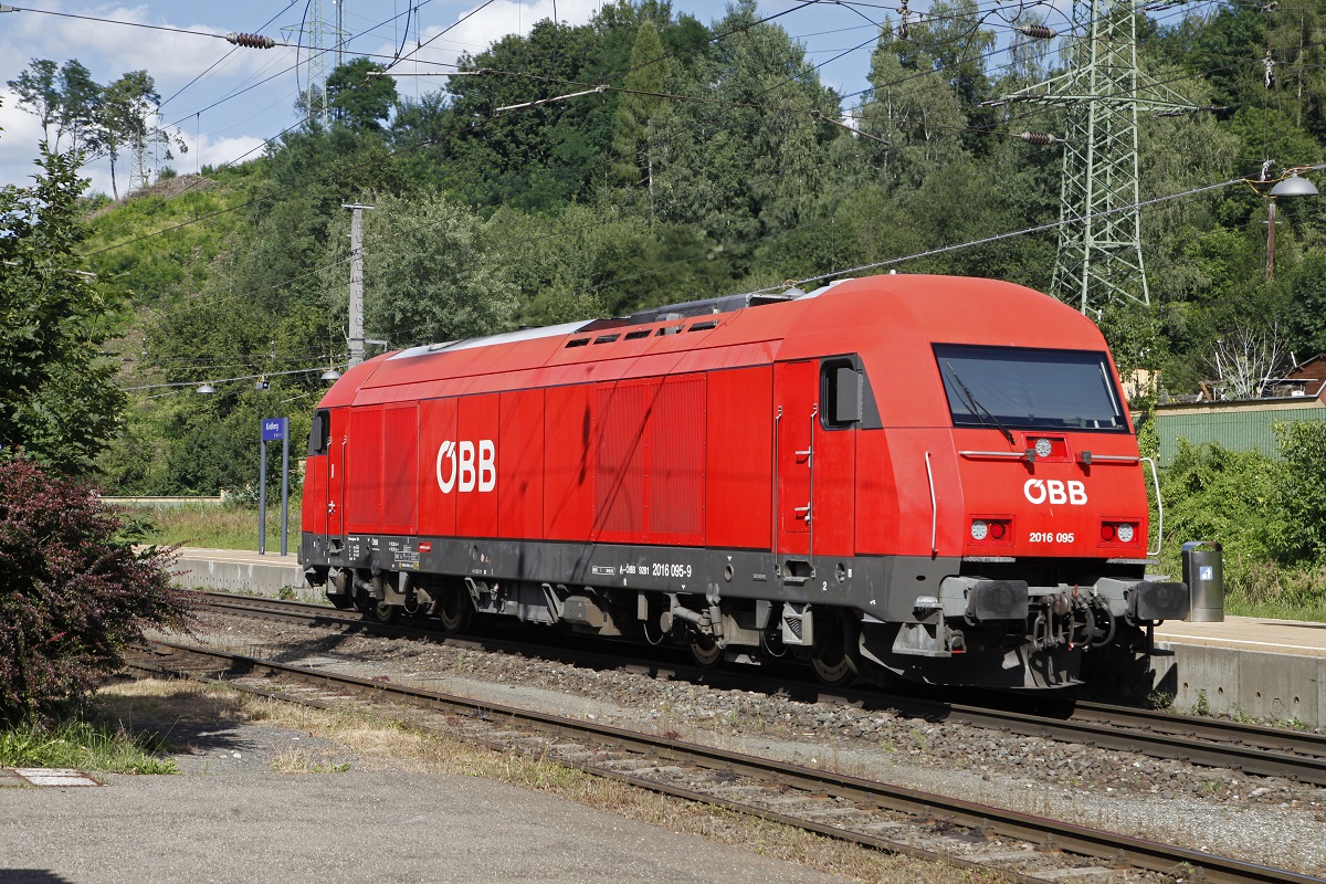 2016.095 als Lokzug in Kindberg am 7.08.2016.