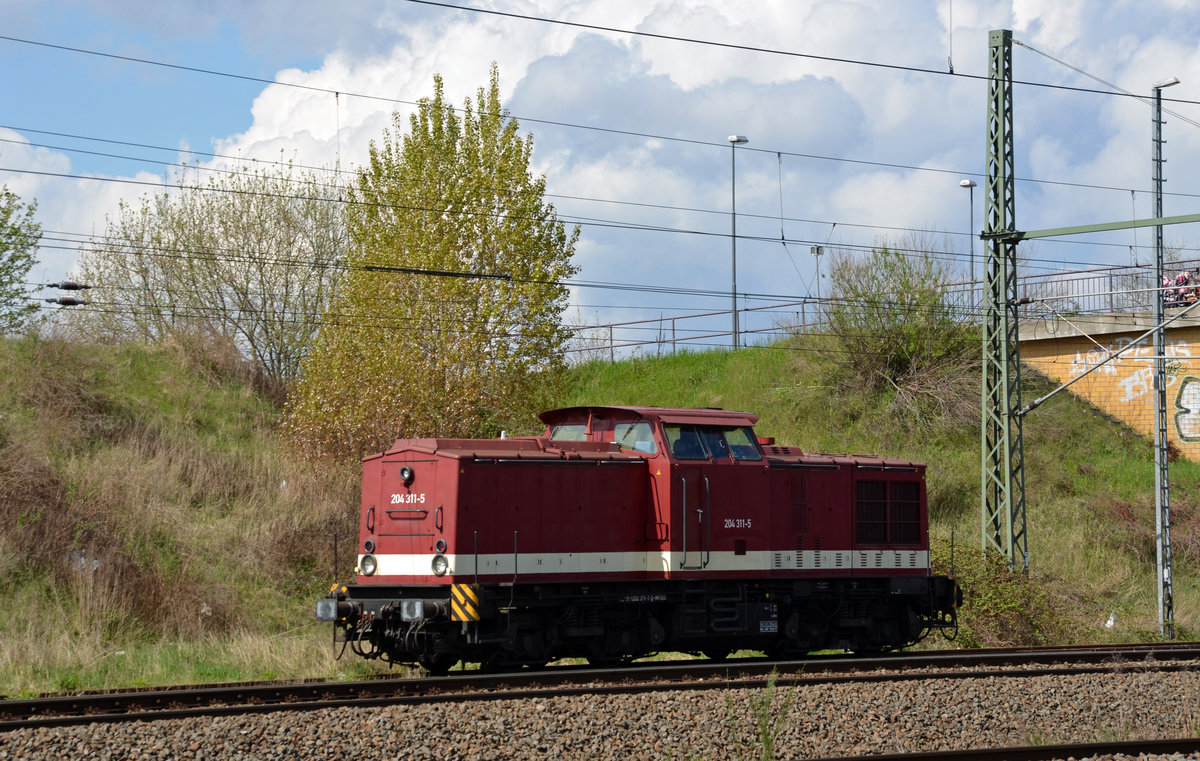 202 311, bei der MTEG als 204 311 geführt, stand am 17.04.17 in Bitterfeld abgestellt. 