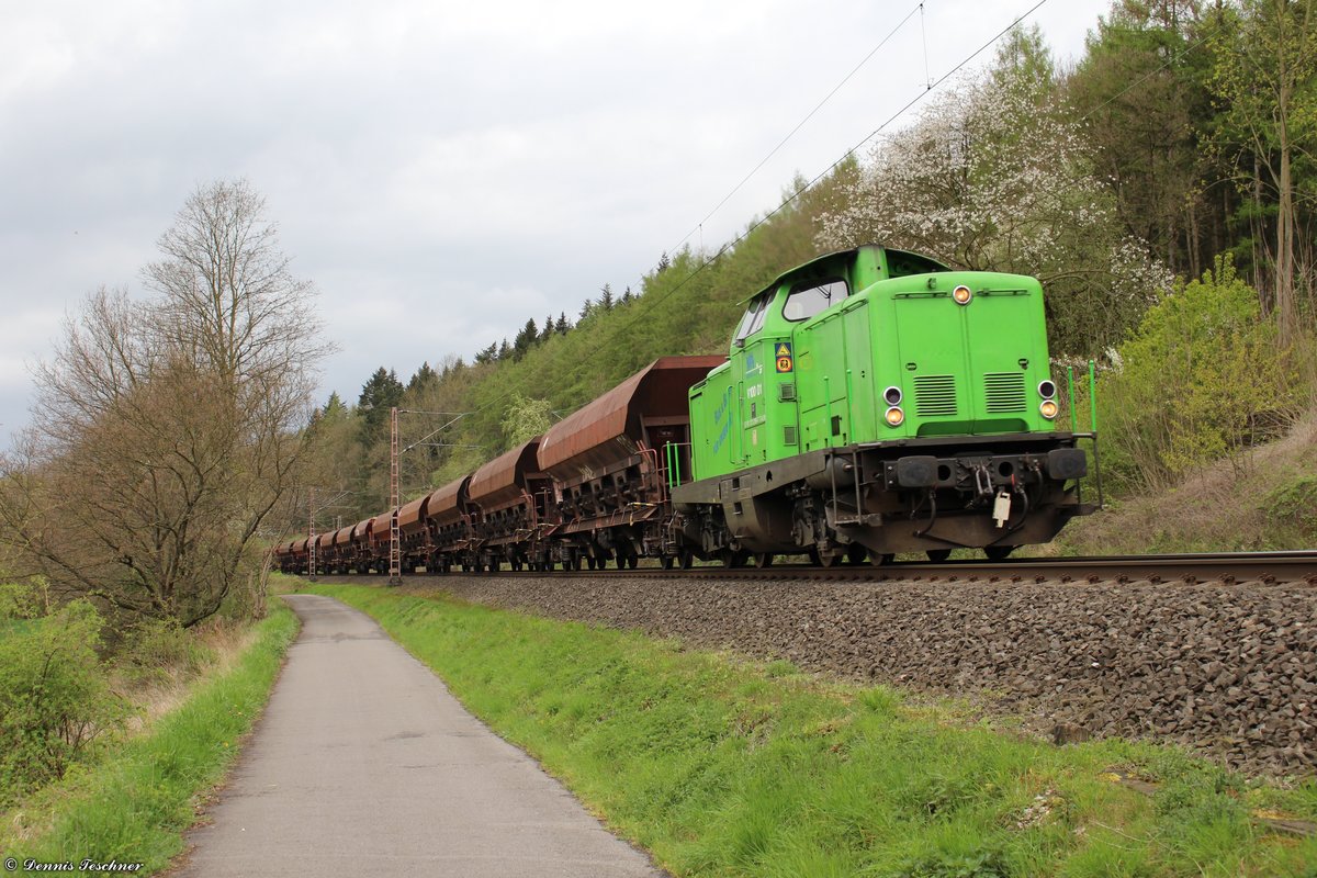 212 268-7 der Ilmebahn mit der Übergabe von Alfeld nach Göttingen am 13.04.2017 bei Erzhausen