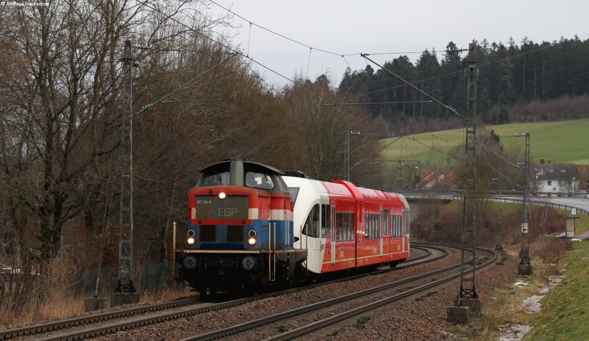 212 314-9 mit dem DbZ 91443 (Konstanz-Bad Bentheim) bei St.Georgen 9.1.15