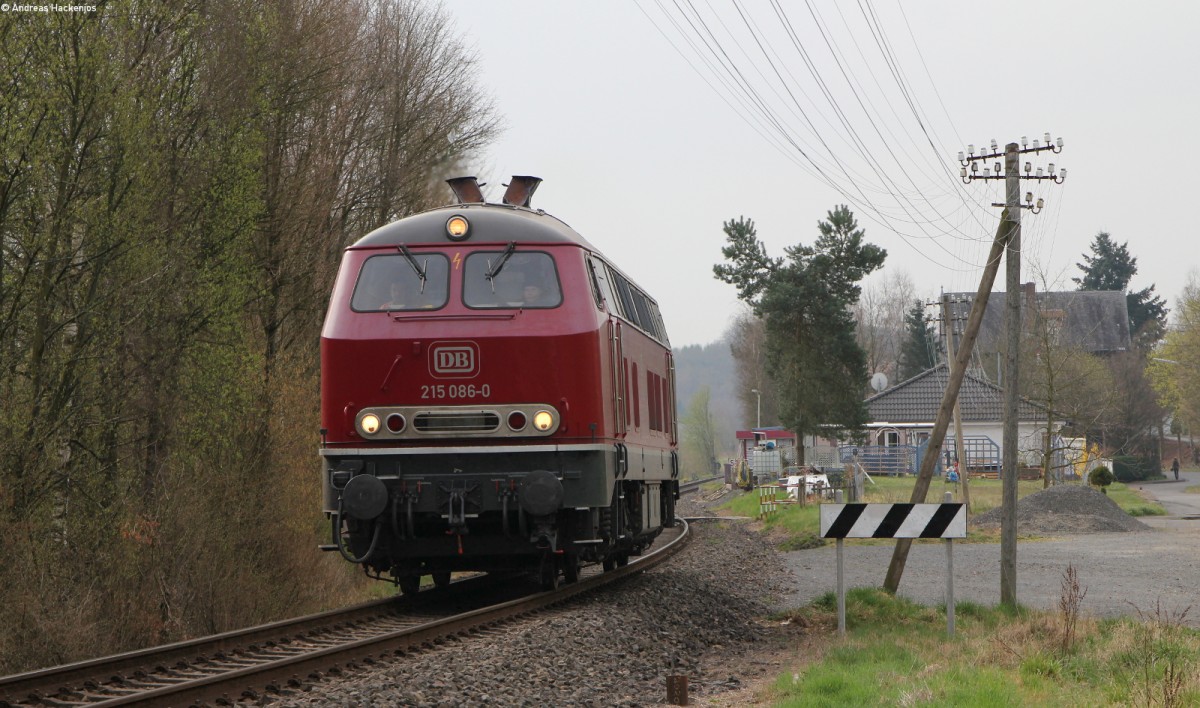 215 086-0 als Tfzf ????? (Altenkirchen-Au(Sieg)) bei Obererbach 31.3.14