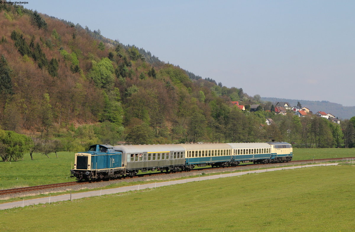 218 372-7 und 218 460-4 mit der RB 23470 (Wertheim-Amorbach) bei Weilbach 30.4.17
