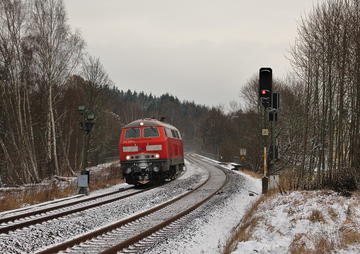 218 399-4 (ELBA) zu sehen am 02.01.17 in Hof/Saale.